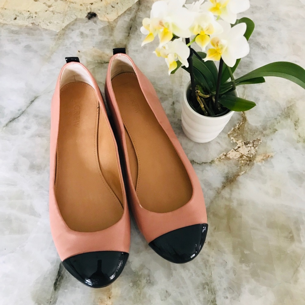 J. Crew Italian Leather Cap Toe Flats